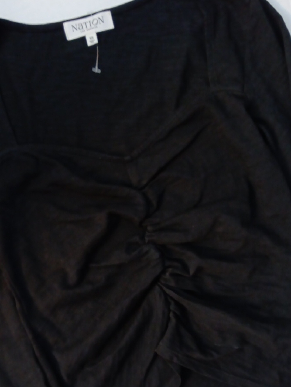Nation Black Ruched Front Top